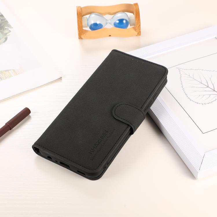 Funda de Cuero Khazneh para iPhone 16E Textura Mate (Negra)