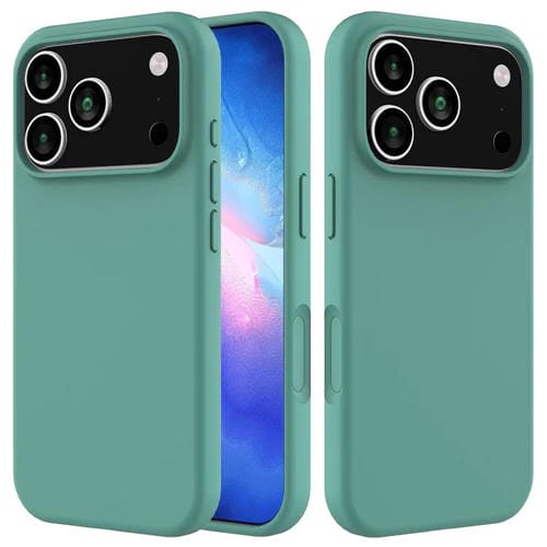 Funda de silicona de color sólido para iPhone 17 Pro Max (verde aguja de pino)