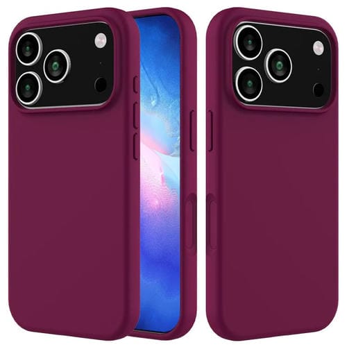 Funda de silicona de color sólido para iPhone 17 Pro Max (violeta)