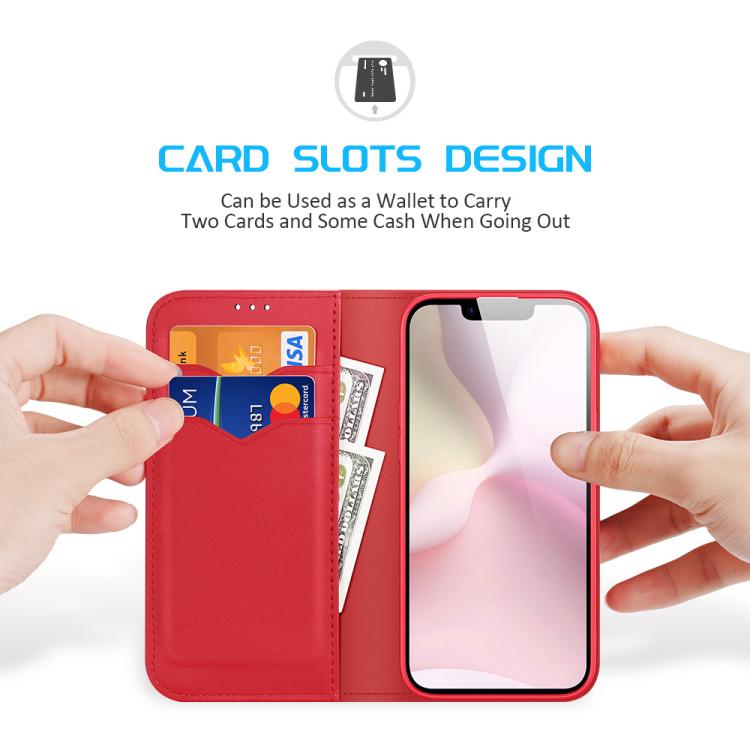 Funda para iPhone 16E Dux Ducis Hivo Series Piel de Vaca PU TPU con Tapa (Roja)