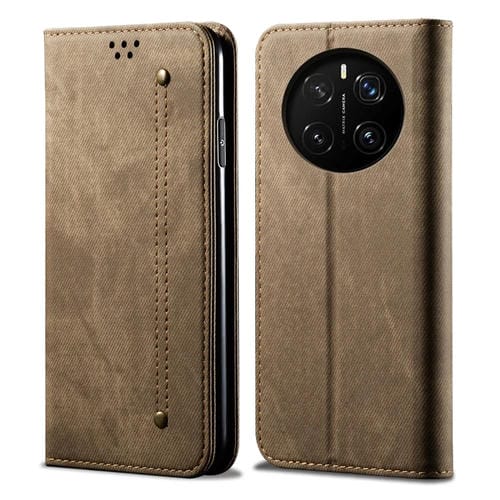 Funda de Cuero con Tapa y Textura Vaquera para Honor Magic7 Pro (Caqui)