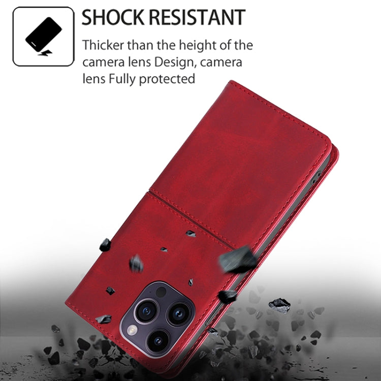 Funda de Cuero Magnética Textura de Vaca TCL 501 4G (Rojo)