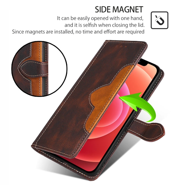 Funda de Cuero con Hebilla Magnética para TCL 50 XL (Marrón)