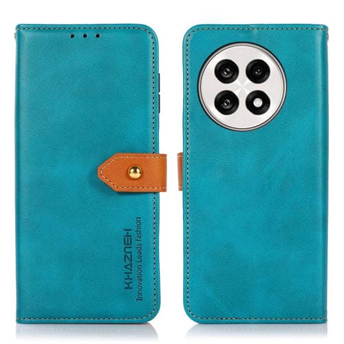 Funda de Cuero con Tapa y Textura de Piel de Vaca para OnePlus 13R Global Khazneh (Azul)