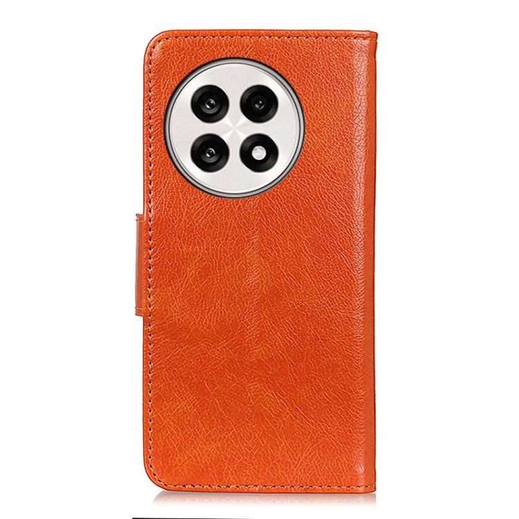 Funda de Cuero Textura Nappa para OnePlus 13R Global (Naranja)