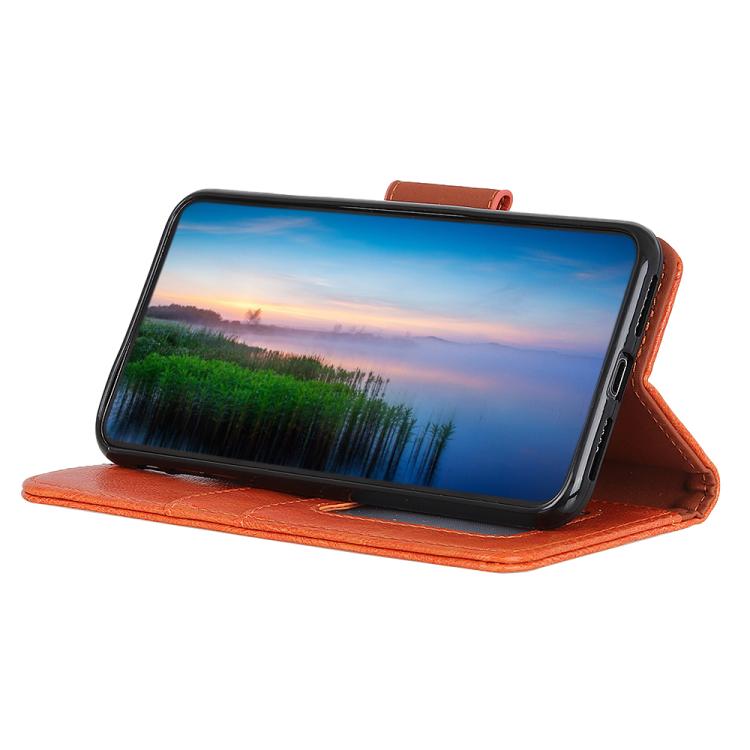 Funda de Cuero Textura Nappa para OnePlus 13R Global (Naranja)