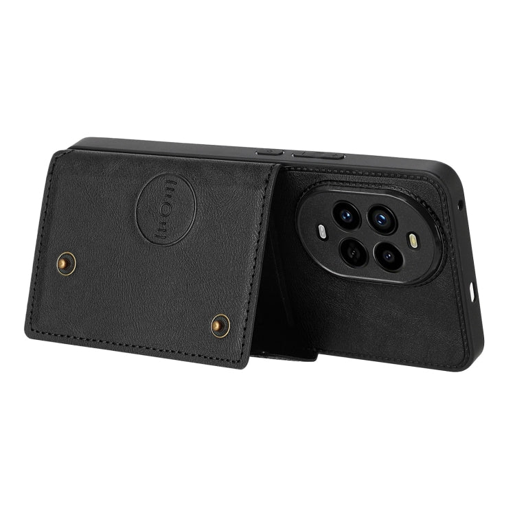Funda Magnética para Huawei Nova 13 Pro con Ranuras para Tarjetas y Doble Hebilla (Negra)