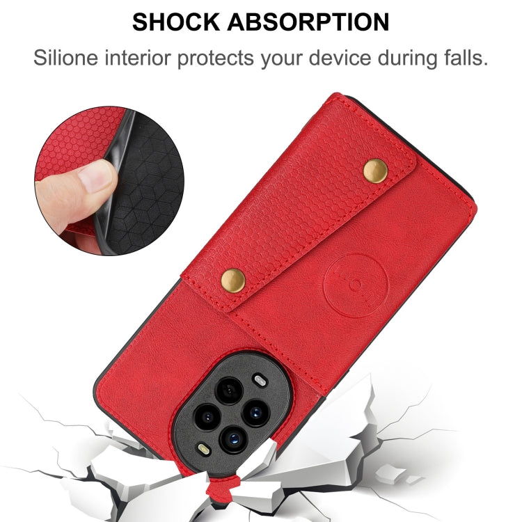 Funda Magnética para Huawei Nova 13 Pro con Ranuras para Tarjetas y Doble Hebilla (Negra)