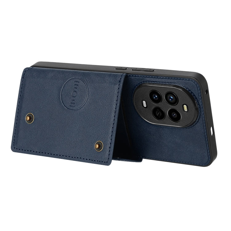 Funda Magnética para Huawei Nova 13 Pro con Ranuras para Tarjetas y Doble Hebilla (Azul)