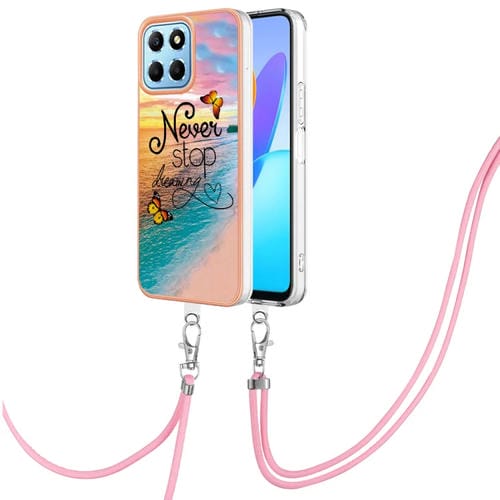 Funda TPU galvanoplastia Imd para Honor X8 5G y X6 4G con Cordón (Dream Butterfly)