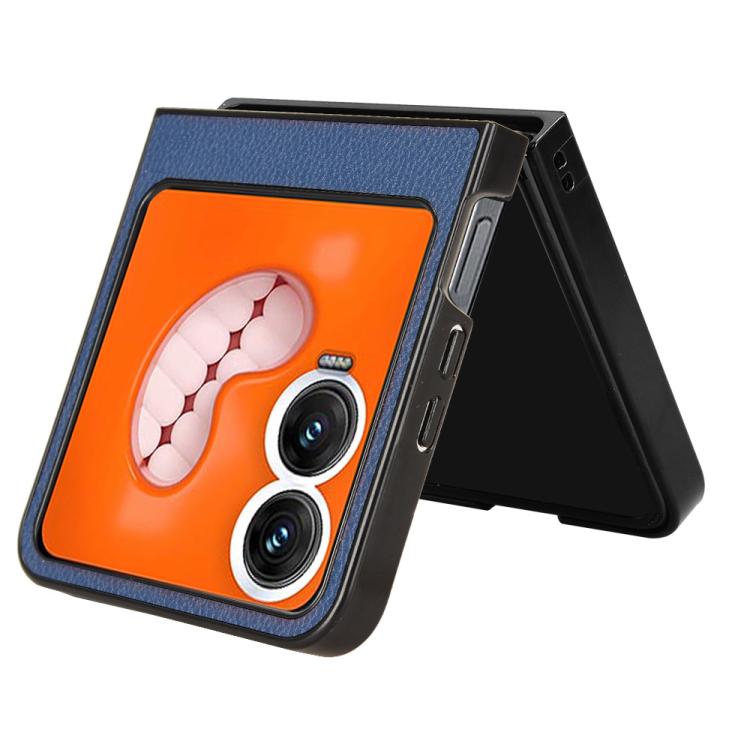 Funda Trasera con Ranuras para Tarjetas para Tecno Phantom V Flip2 (Azul)
