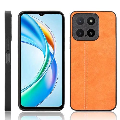 Funda para Teléfono Honor X5B y X5B Plus Estampado de Vaca con Costura (Amarilla)