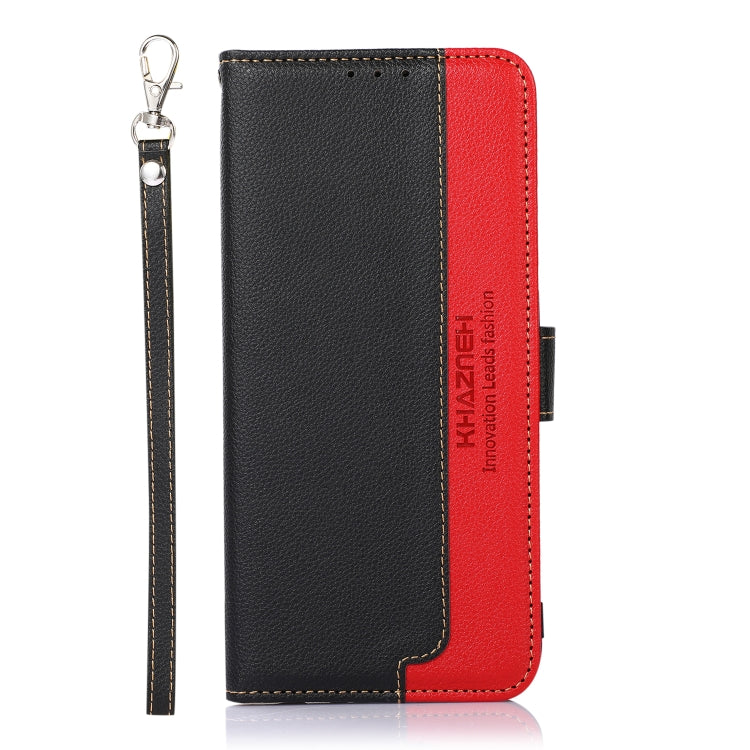 Funda de Cuero Khazneh Rfid con Textura de Lichi para OnePlus Nord 13 (Negra)