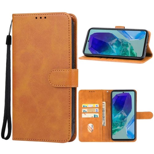 Funda para Samsung Galaxy M55 Cuero Teléfono (Marrón)