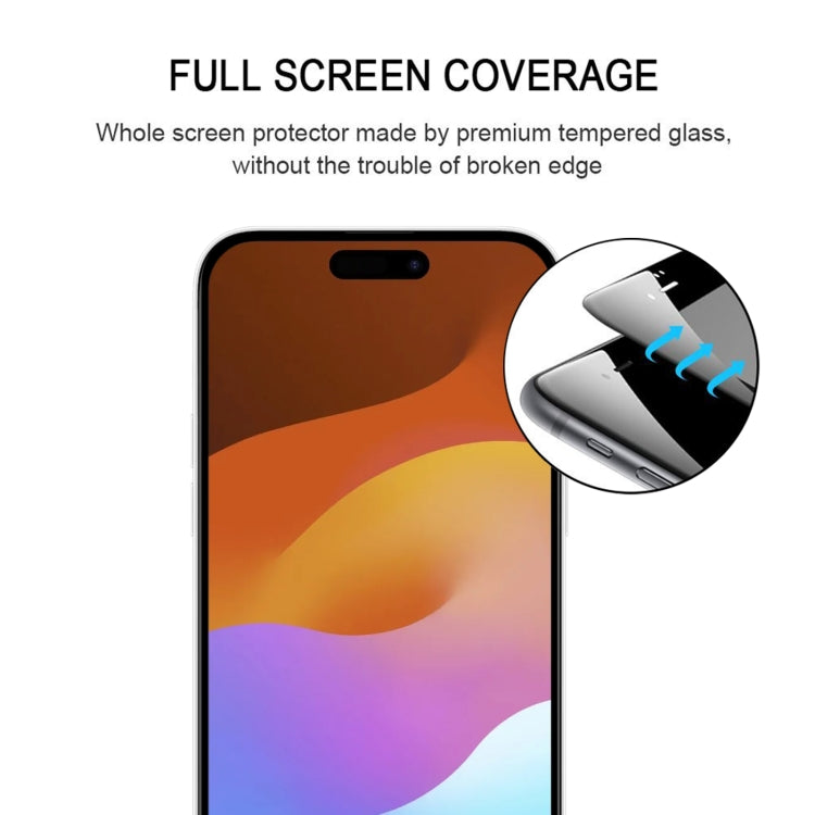 Pantalla de Pegamento Completo Película de Vidrio Templado para iPhone 15 - MOVILSTORE