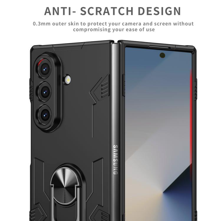Funda protectora mate con anillo antigolpes y protección UV para Samsung Galaxy Z Fold7 5G (negra)