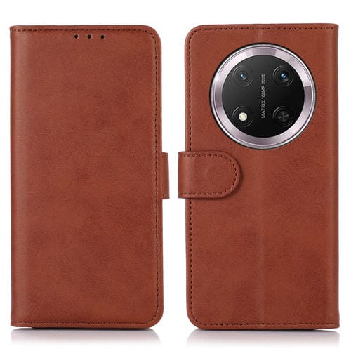 Funda de Cuero Textura de Vaca para Honor X9C 5G (Marrón)