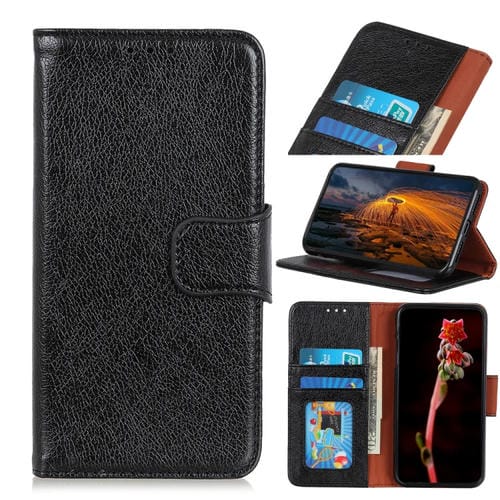 Funda de Cuero con Tapa para Honor X6A con Textura de Napa (Negro)