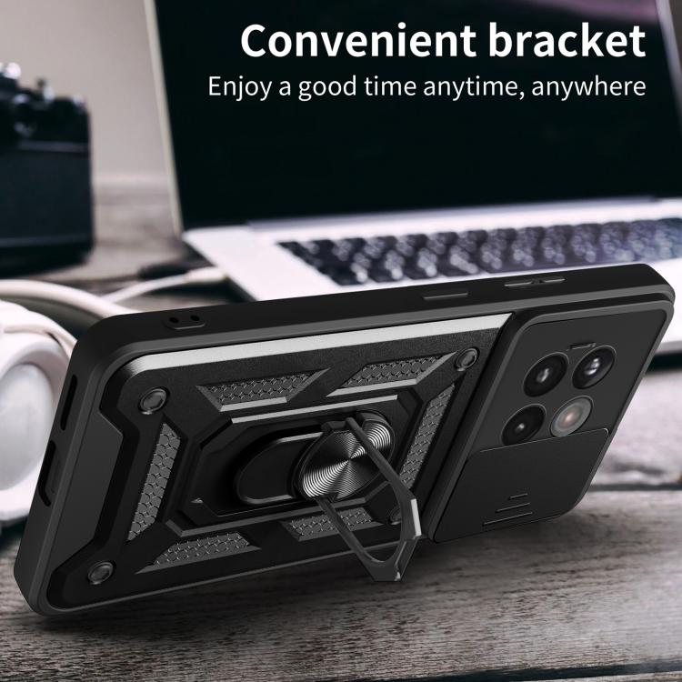 Funda Híbrida TPU y PC con Cubierta Deslizante para Cámara OnePlus 13R 5G (Verde Menta)