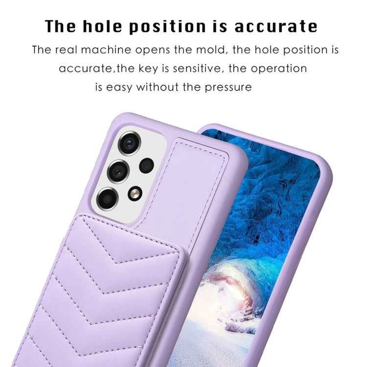 Para Samsung Galaxy A13 5G / 4G BF26 Wave Pattern Card Bag Holder Phone Case (Púrpura)