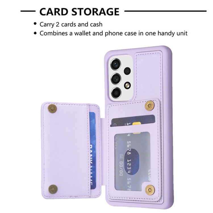 Para Samsung Galaxy A13 5G / 4G BF26 Wave Pattern Card Bag Holder Phone Case (Púrpura)