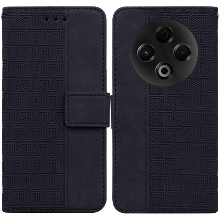 Funda de cuero con relieve geométrico para Tecno Spark 30 4G (negra)
