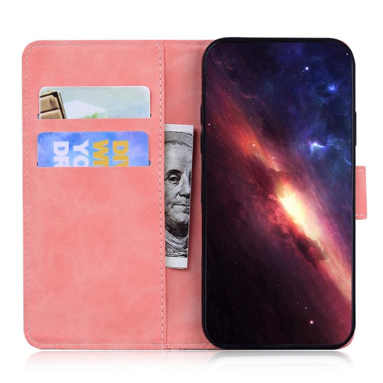 Funda de cuero con tapa abatible para Infinix Hot 50 Pro+ 4G, color puro y tacto suave (rosa)