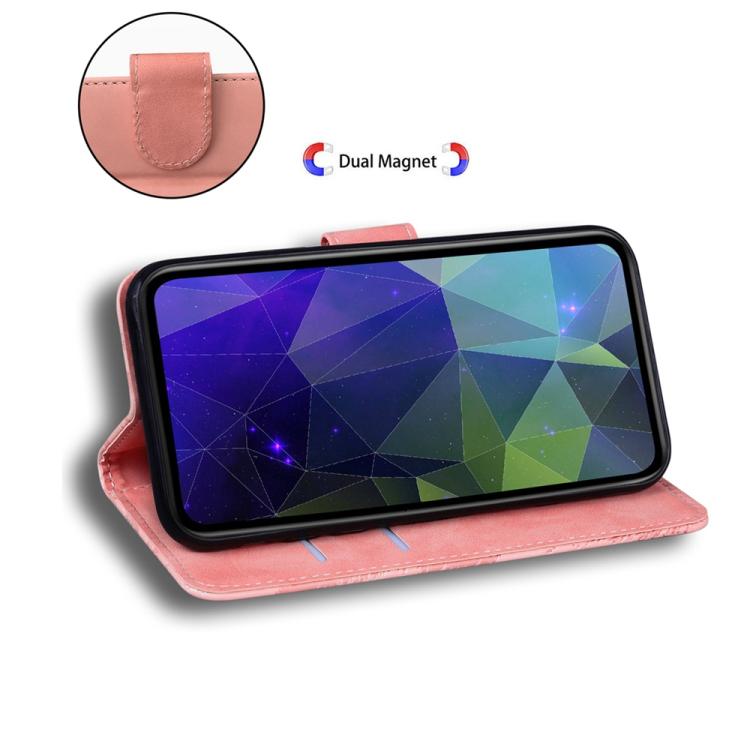Funda de cuero con tapa abatible para Infinix Hot 50 Pro+ 4G, color puro y tacto suave (rosa)