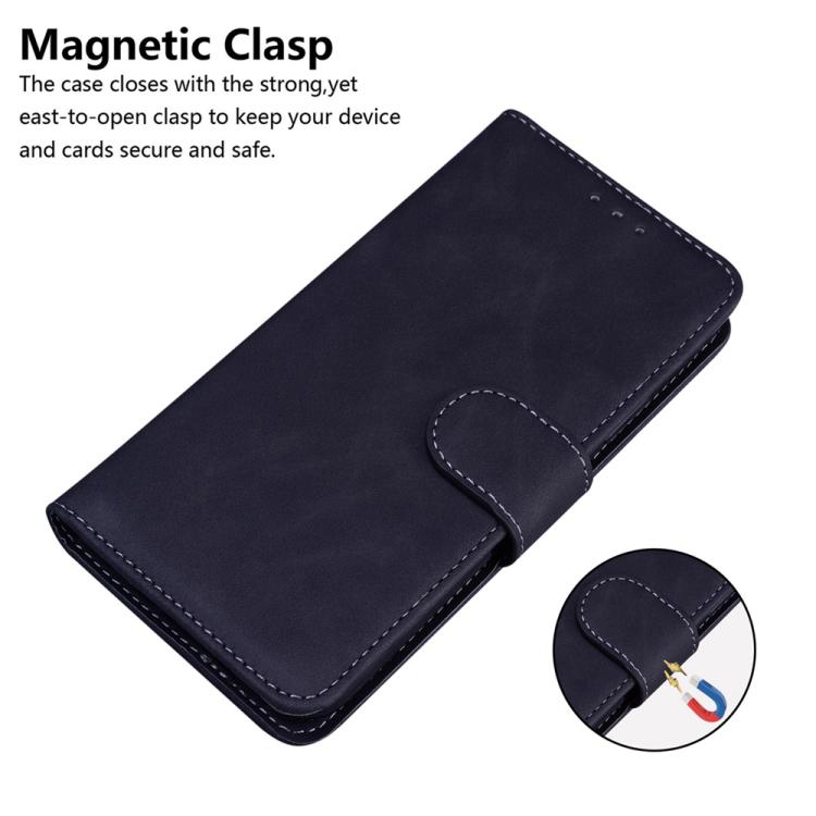 Funda de cuero con tapa abatible para Infinix Hot 50 Pro+ 4G, color puro y tacto suave (negro)