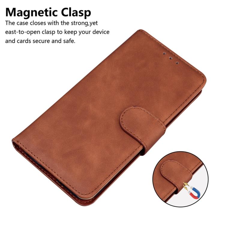 Funda de cuero con tapa para Infinix Zero 40 4G/5G, color puro y tacto suave (marrón)