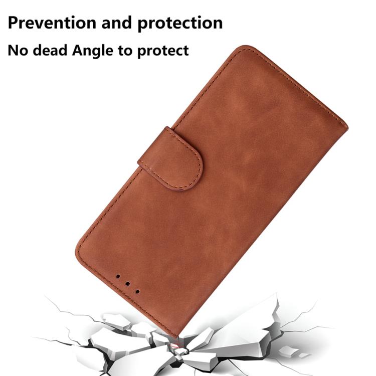 Funda de cuero con tapa para Infinix Zero 40 4G/5G, color puro y tacto suave (marrón)