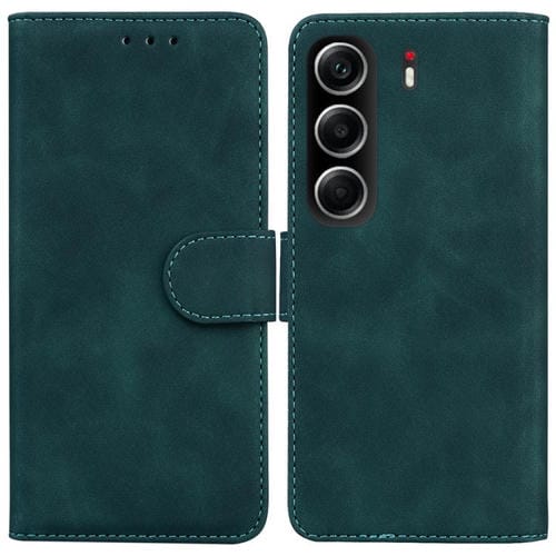 Funda de piel con tapa de color puro para Tecno Camon 40 (verde)