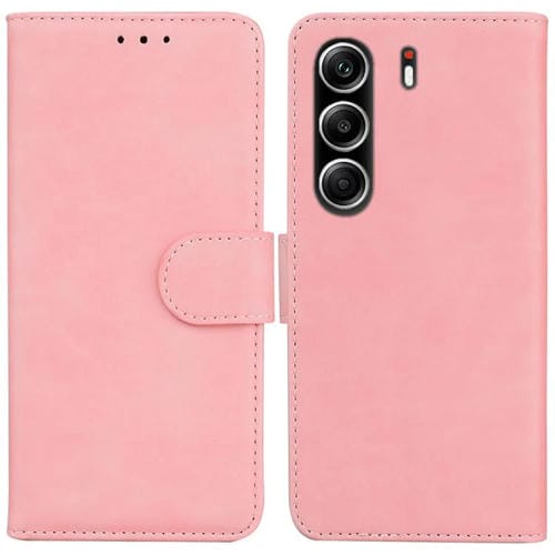 Funda de cuero con tapa para Tecno Camon 40 Pro 4G, color puro y tacto suave (rosa)