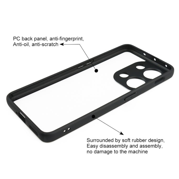 Funda para OnePlus Ace 2V Frosted TPU y Transparente PC (Negro)