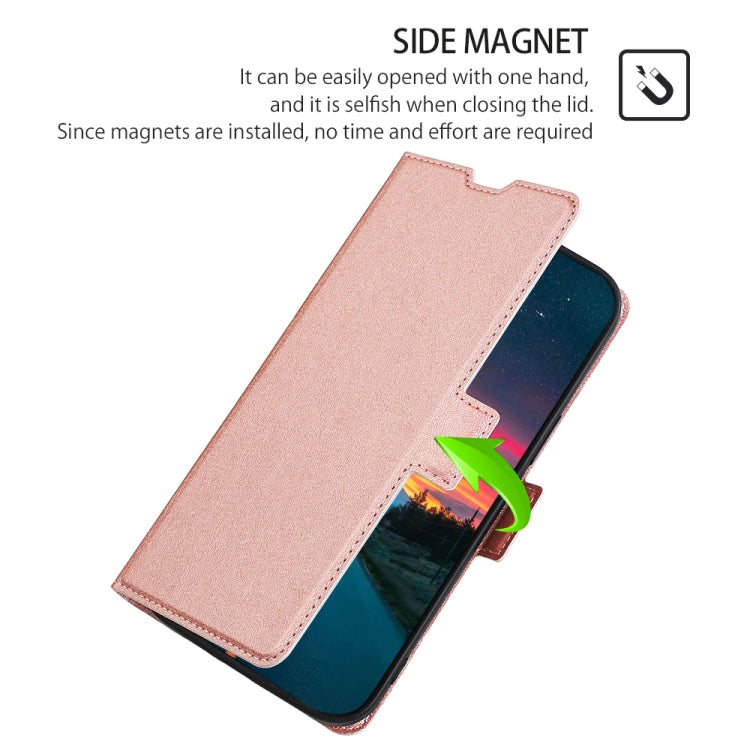 Estuche de Cuero para Huawei Enjoy 60 Pro / Nova 11I con Tapa Horizontal y Hebilla Lateral (Oro Rosa)