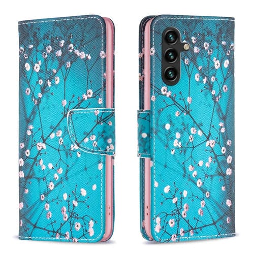Funda para Samsung Galaxy A35 Cuero con Patrón de Dibujo de Colores Flor de Ciruelo