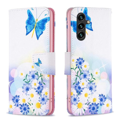 Funda de Cuero para Samsung Galaxy A55 con Patrón de Dibujo de Colores (Amor de Mariposa)