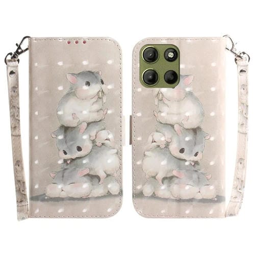 Funda de Cuero con Tapa 3D para Motorola Moto G15 (Ardillas)