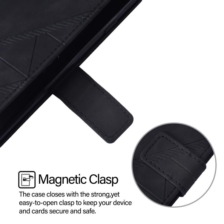 Funda de cuero con relieve 3D para Infinix GT 30 Pro (negra)