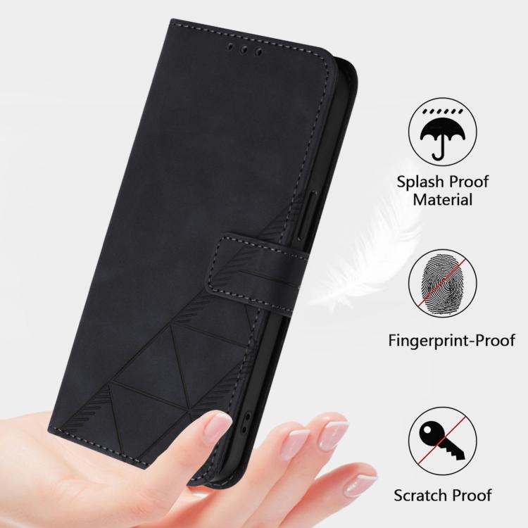 Funda de cuero con relieve 3D para Infinix GT 30 Pro (negra)