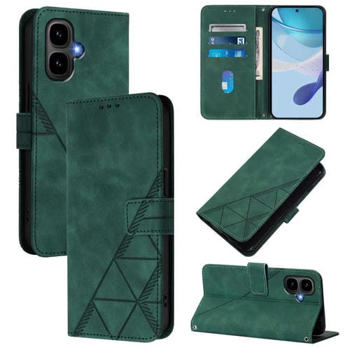 Funda de cuero con relieve 3D para Infinix Smart 10 4G (Verde oscuro)