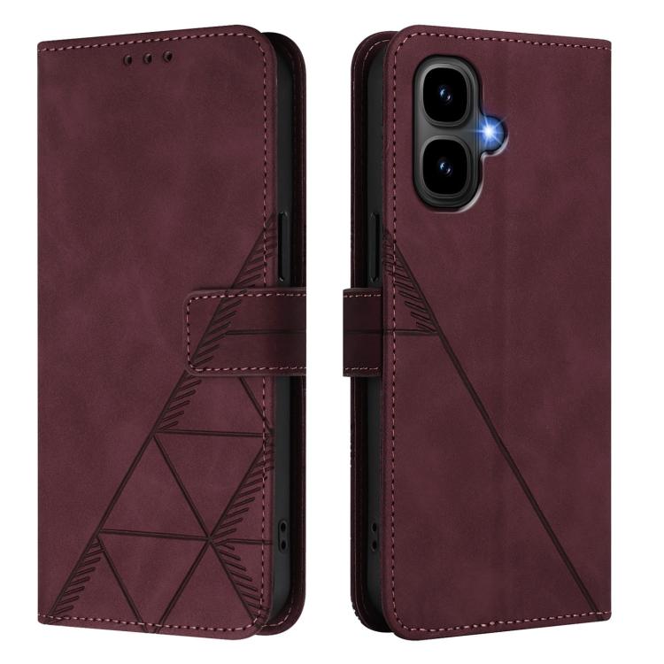 Funda de cuero con relieve 3D para Infinix Smart 10 4G (rojo vino)