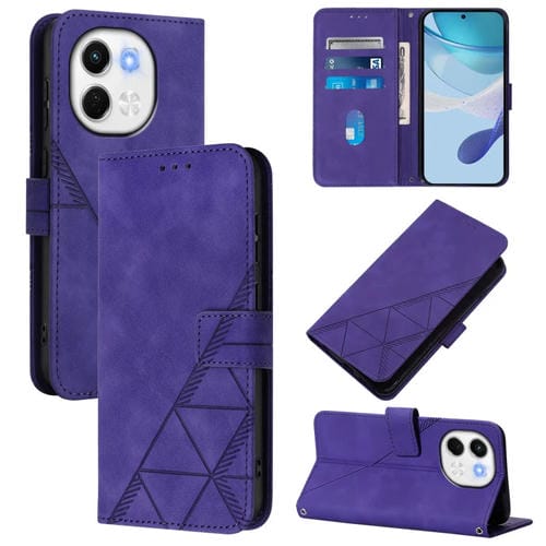 Funda de Cuero con Tapa y Relieve 3D para Tecno Spark 30 5G y Pova 6 Neo 5G (Morada)