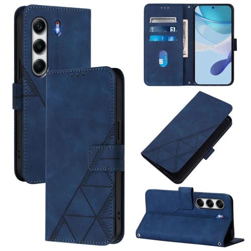 Funda de Cuero con Tapa y Relieve 3D para Tecno Camon 40 4G (Azul)