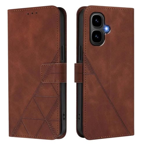 Funda de cuero con relieve 3D para Tecno Pop 10 (marrón)