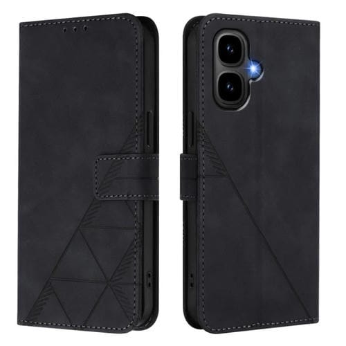 Funda de cuero con relieve 3D para Tecno Pop 10 (negra)