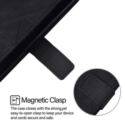 Funda de cuero con relieve 3D para Tecno Pop 10 (negra)