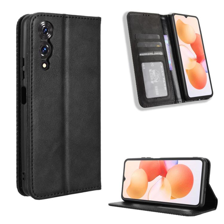 Funda de Cuero Cubot A10 Textura Retro Hebilla Magnética (Negra)