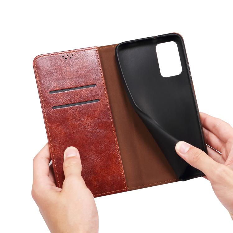 Funda de Cuero Crazy Horse con Cera de Aceite para iPhone 16E (Marrón)