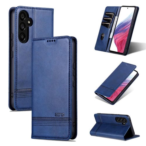 Funda para Teléfono Samsung Galaxy A35 5G Azns con Tapa Magnética y Textura de Pantorrilla (Azul Oscuro)